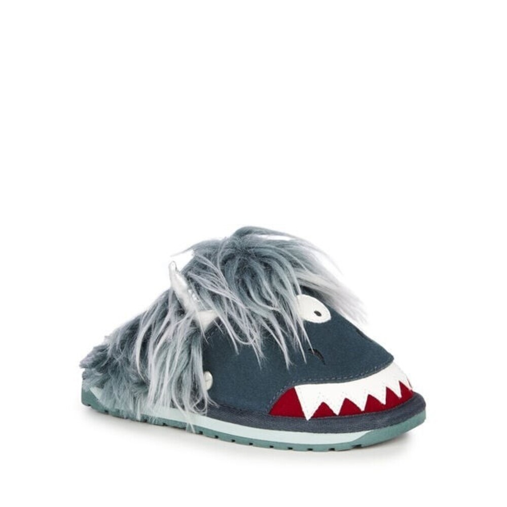 EMU Australia Monster K12620-304 Youth 12 Slipper Teal Faux Fur Shoes JOBB1714
